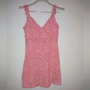 J. McLaughlin Printed Catalina Dress Red White Sleeveless Mini Dress Size Small